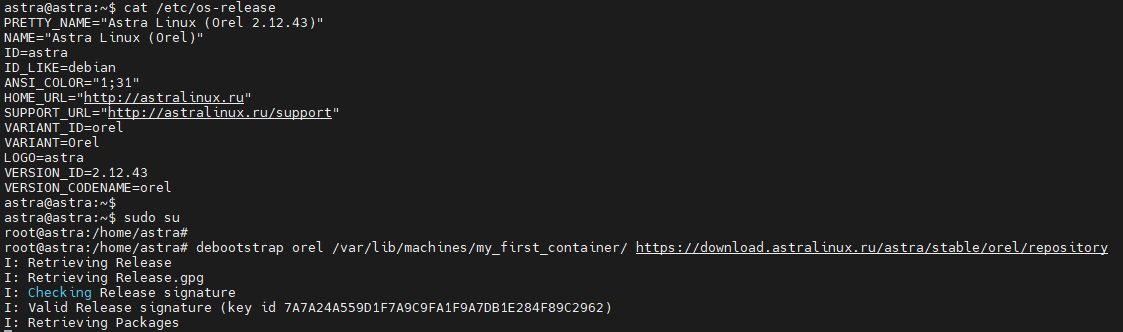 Исполнение команды
